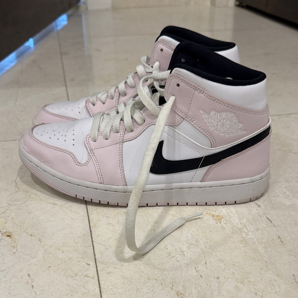 Jordan Women's Pink and White Sneakers